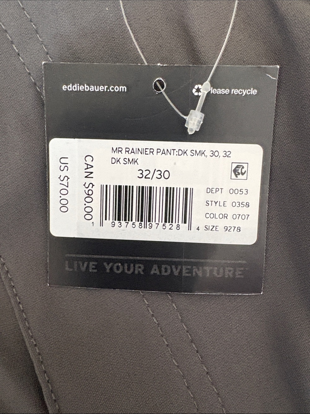 Eddie Bauer Men's Rainier Pants - Charcoal - Picture 5 of 7